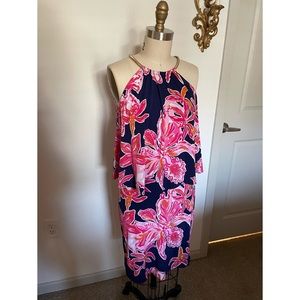 Lilly Pulitzer jersey Sunny Floral Navy dress size XS